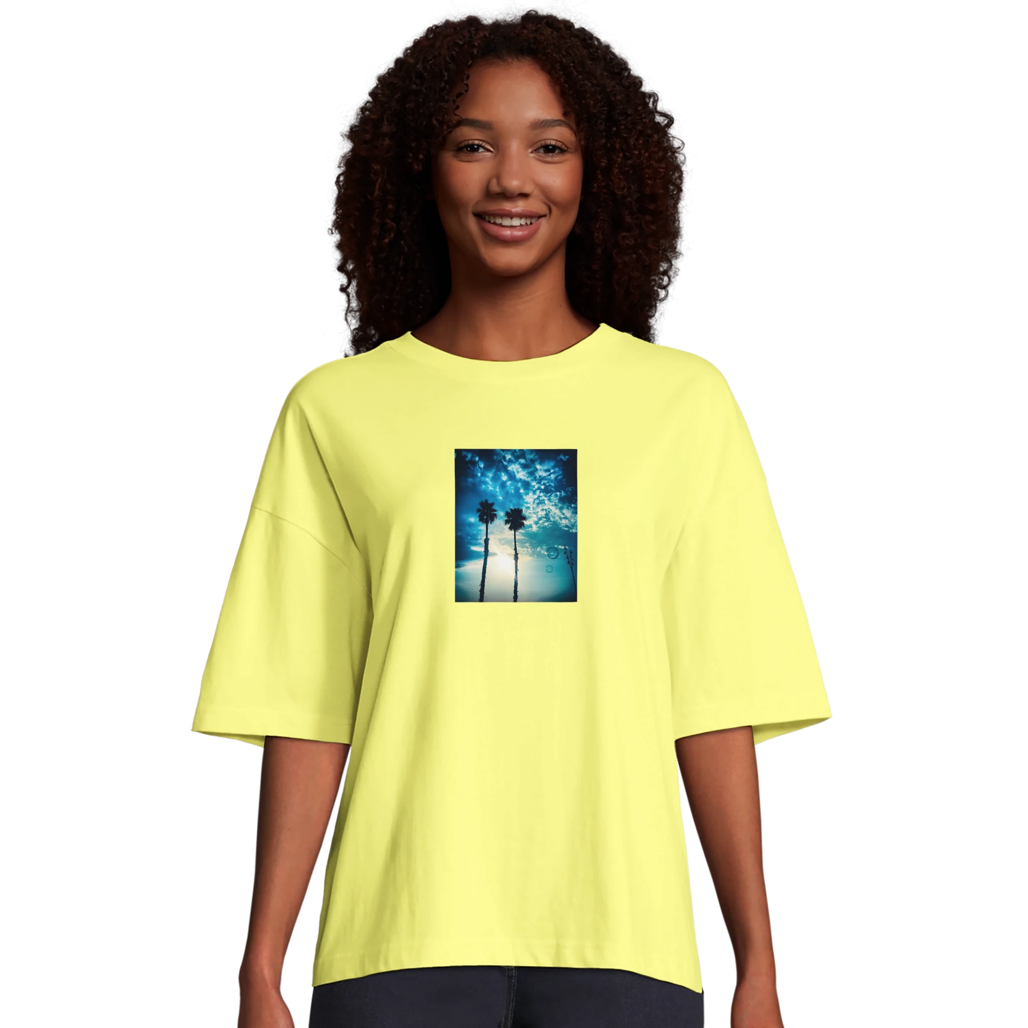 Gratitude - "Bubbles and Sky Sticks" T-shirt Light Yellow XS 12