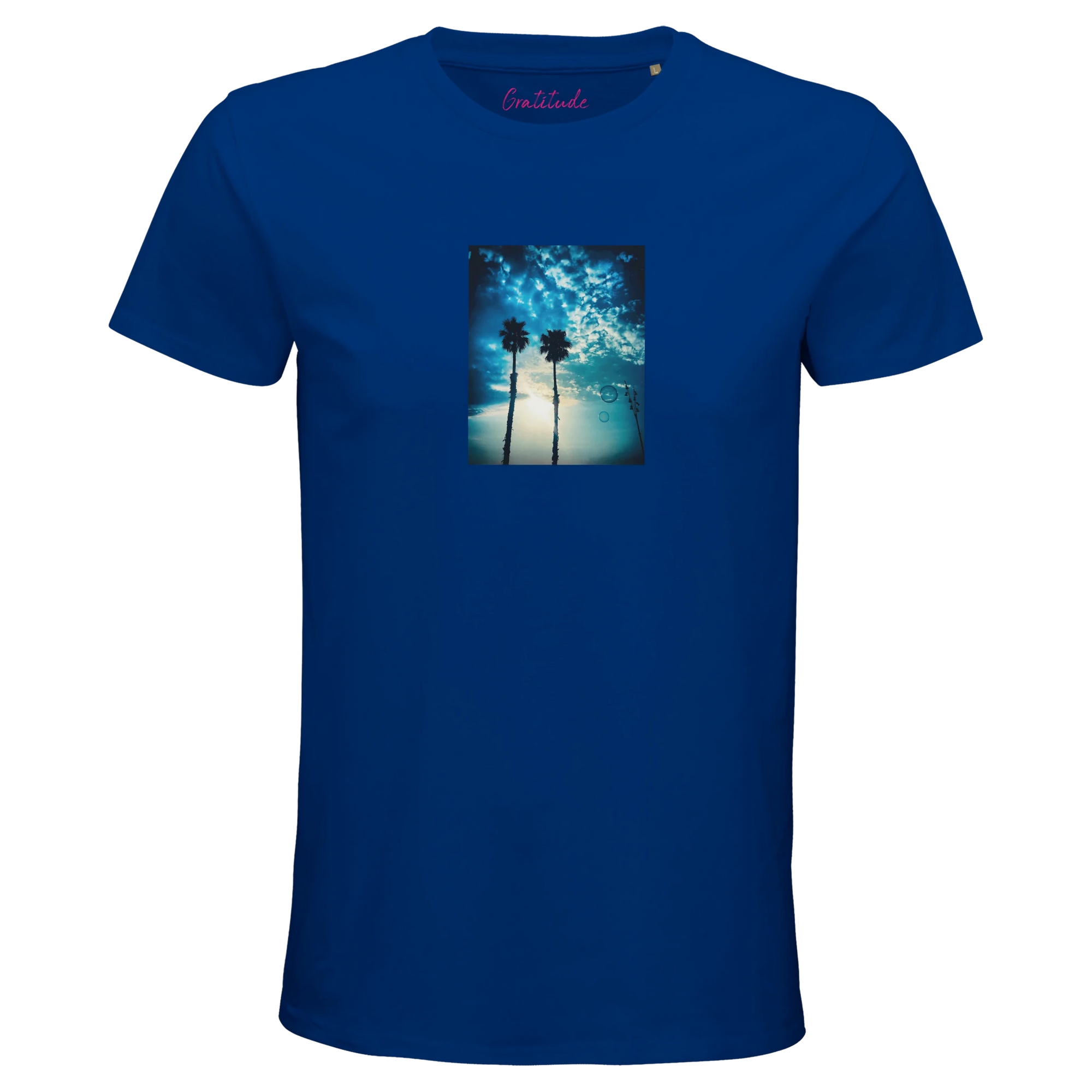Gratitude - "Bubbles and Sky Sticks" T-shirt Royal Blue XS 46