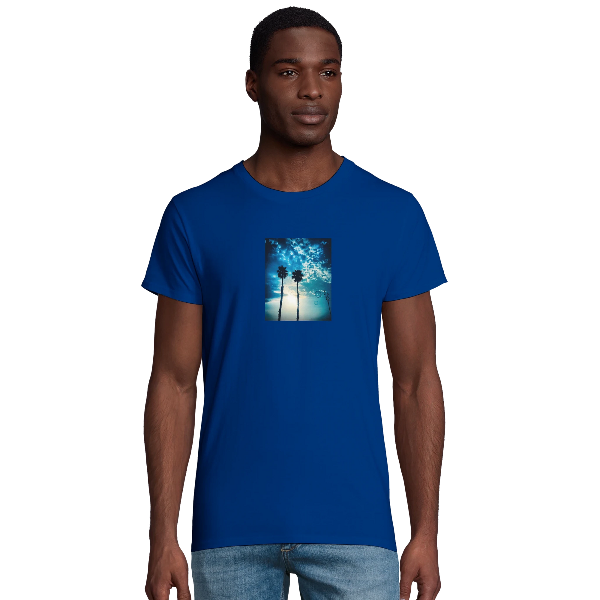 Gratitude - "Bubbles and Sky Sticks" T-shirt Royal Blue XS 49