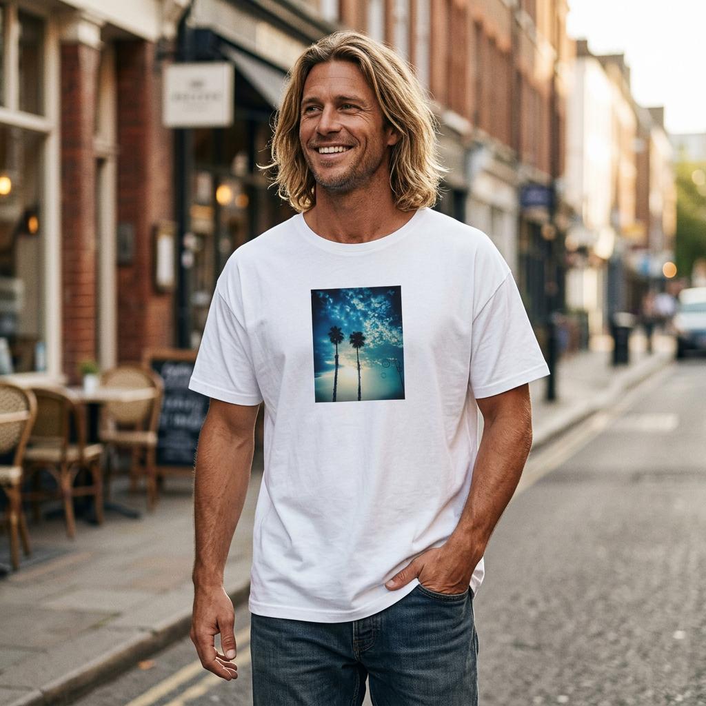 Gratitude - "Bubbles and Sky Sticks" T-shirt White S 4