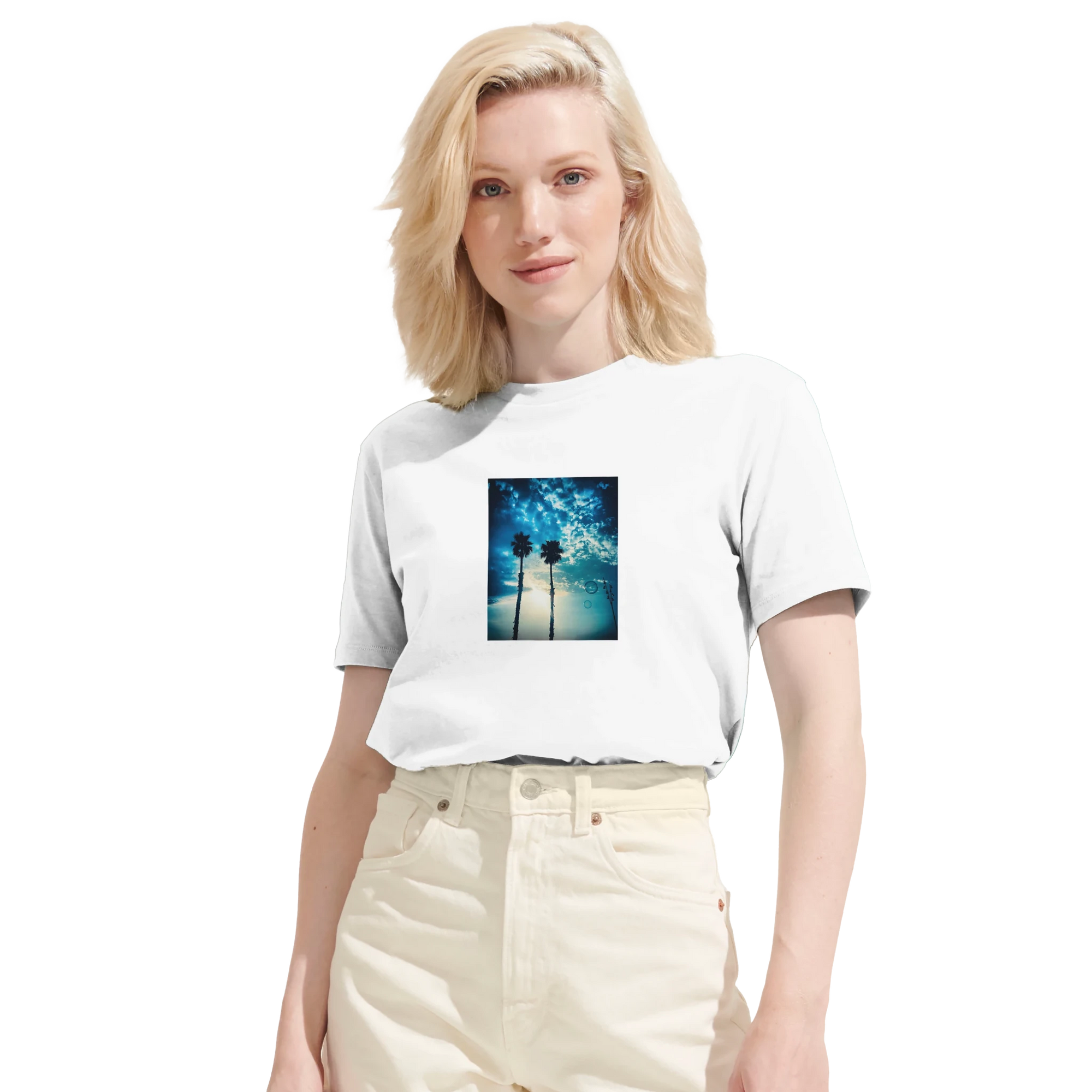 Gratitude - "Bubbles and Sky Sticks" T-shirt White XS 9