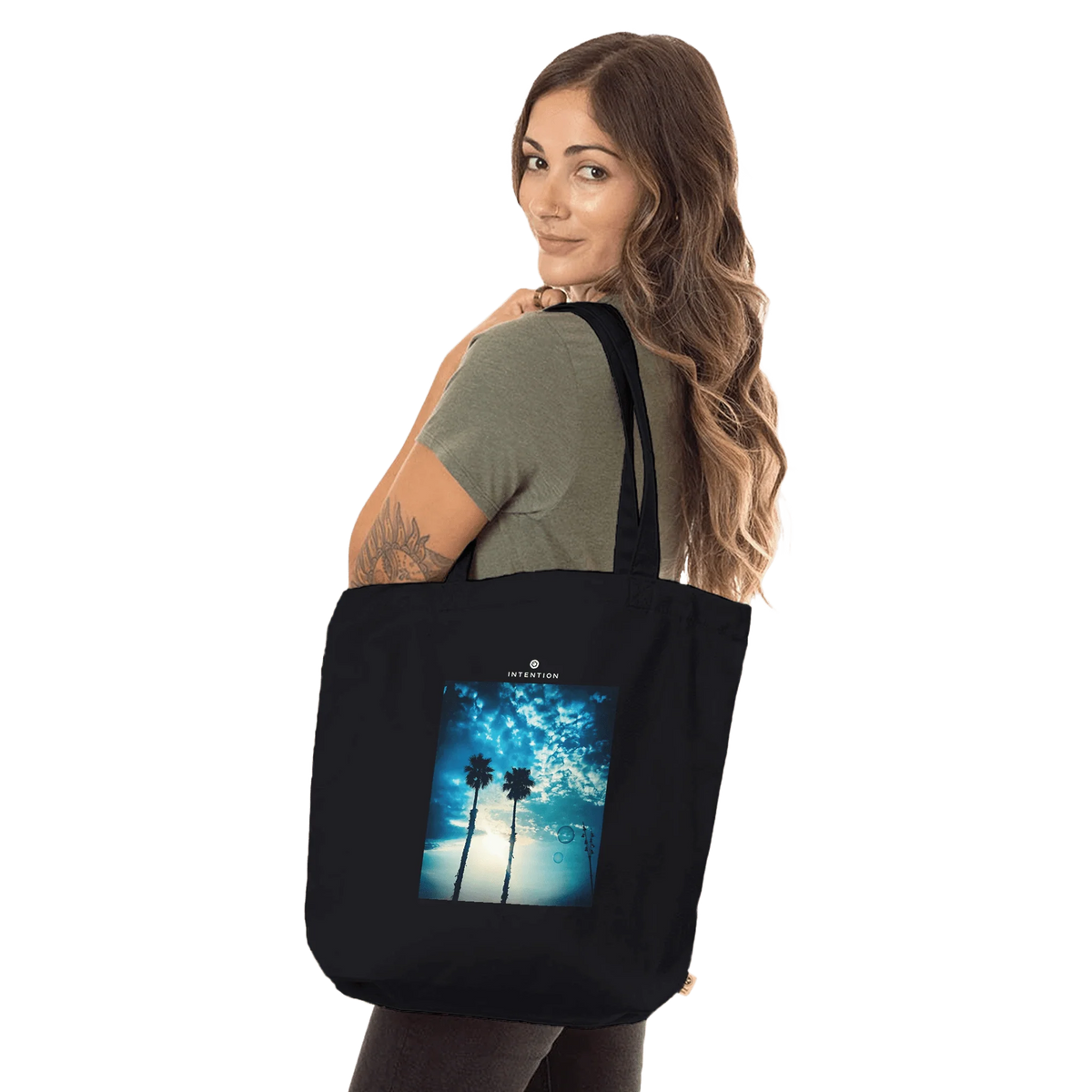 Gratitude - "Bubbles And Sky Sticks" Tote Bag Black 5