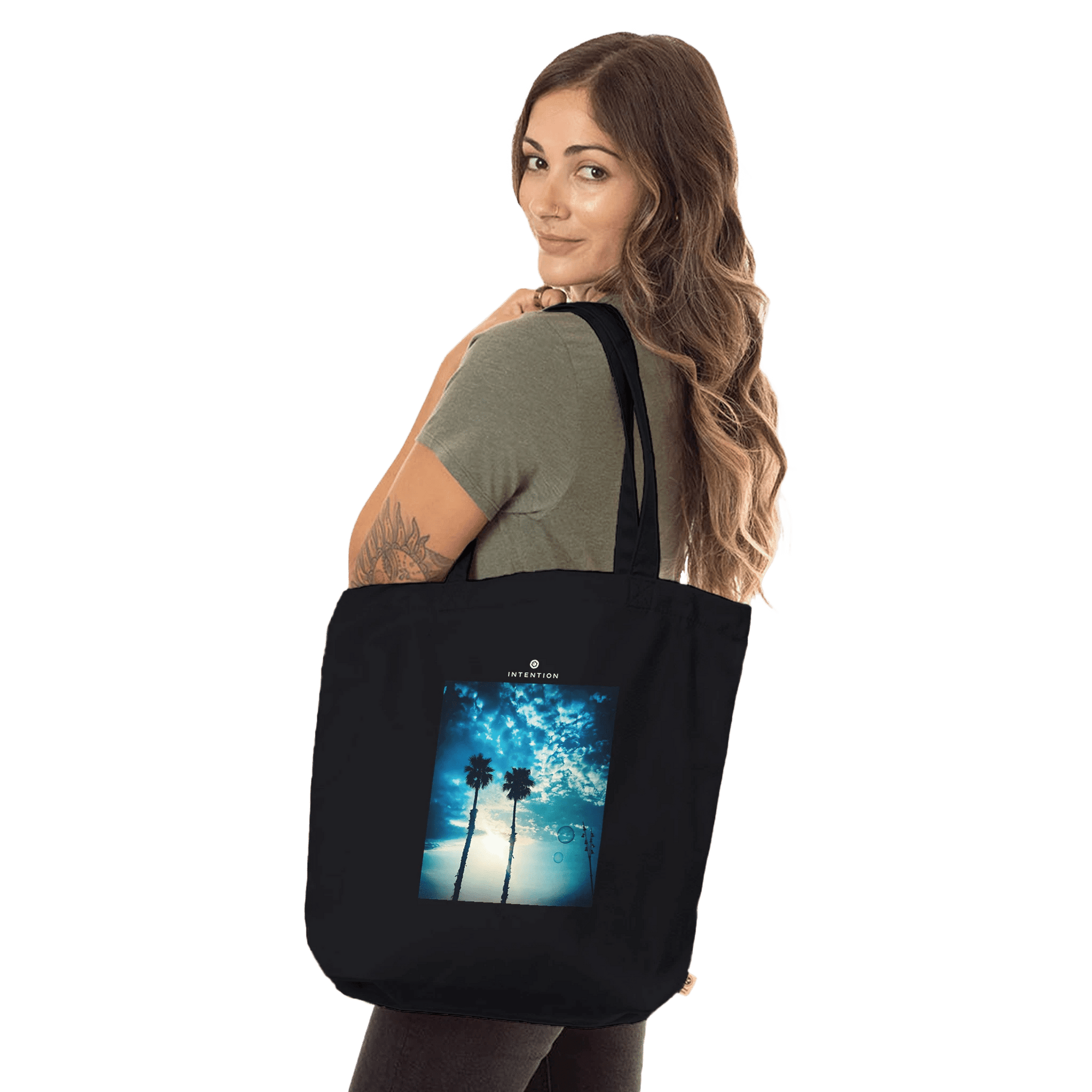 Gratitude - "Bubbles And Sky Sticks" Tote Bag Black 5