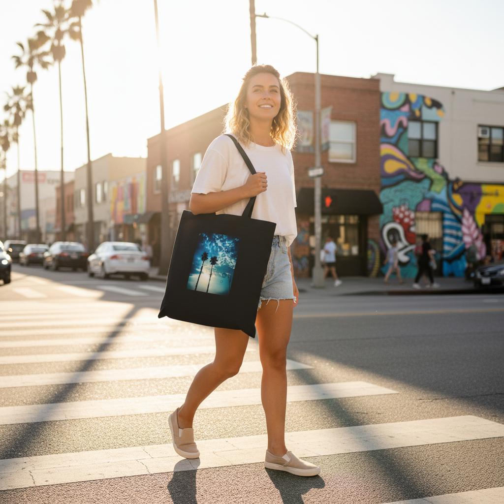Gratitude - "Bubbles And Sky Sticks" Tote Bag Natural 8