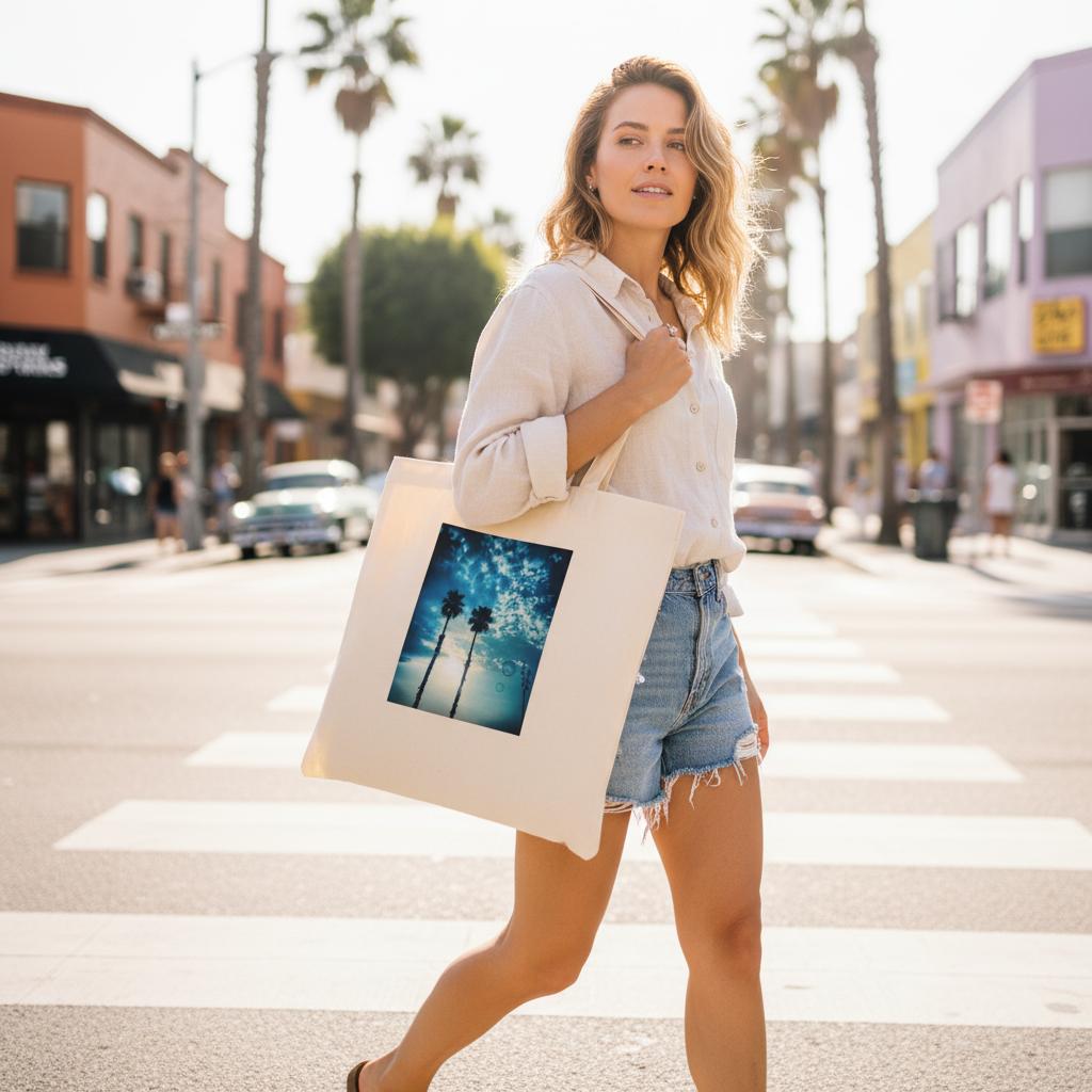 Gratitude - "Bubbles And Sky Sticks" Tote Bag Natural 7