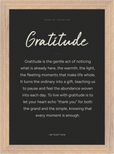 Gratitude Word of Intention Framed print 21x29.7 cm / 8x12" Wood frame Carbon paper