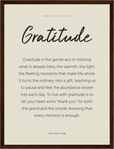 Gratitude Word of Intention Framed print 30x40 cm / 12x16″ Dark wood frame Linen paper