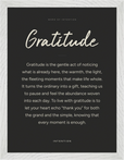 Gratitude Word of Intention Framed print 30x40 cm / 12x16″ White frame Carbon paper
