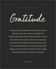 Gratitude Word of Intention Framed print 40x50 cm / 16x20″ Black frame Carbon paper