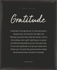 Gratitude Word of Intention Framed print 40x50 cm / 16x20″ Black frame Carbon paper