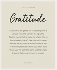 Gratitude Word of Intention Framed print 40x50 cm / 16x20″ White frame Linen paper