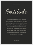 Gratitude Word of Intention Framed print 50x70 cm / 20x28″ White frame Carbon paper
