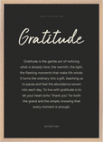 Gratitude Word of Intention Framed print 50x70 cm / 20x28″ Wood frame Carbon paper