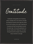 Gratitude Word of Intention Framed print 60x80 cm / 24x32″ Black frame Carbon paper