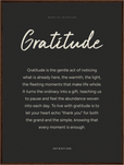 Gratitude Word of Intention Framed print 60x80 cm / 24x32″ Dark wood frame Carbon paper