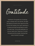 Gratitude Word of Intention Framed print 60x80 cm / 24x32″ Wood frame Carbon paper
