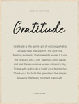 Gratitude Word of Intention Framed print 60x80 cm / 24x32″ Wood frame Linen paper