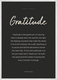 Gratitude Word of Intention Framed print 70x100 cm / 28x40″ White frame Carbon paper