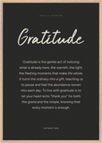 Gratitude Word of Intention Framed print 70x100 cm / 28x40″ Wood frame Carbon paper