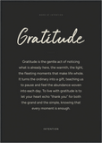 Gratitude Word of Intention Framed print A1 (59.4 x 84.1  cm) Black frame Carbon paper