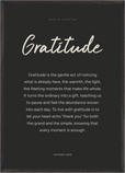 Gratitude Word of Intention Framed print A1 (59.4 x 84.1  cm) Black frame Carbon paper
