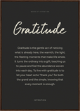 Gratitude Word of Intention Framed print A1 (59.4 x 84.1  cm) Dark wood frame Carbon paper