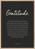 Gratitude Word of Intention Framed print A1 (59.4 x 84.1  cm) Wood frame Carbon paper