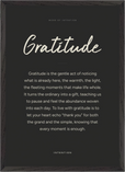 Gratitude Word of Intention Framed print A2 (42 x 59.4  cm) Black frame Carbon paper