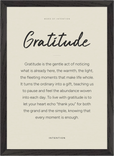 Gratitude Word of Intention Framed print A3 (29.7 x 42  cm) Black frame Linen paper