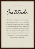 Gratitude Word of Intention Framed print A3 (29.7 x 42  cm) Dark wood frame Linen paper