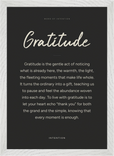 Gratitude Word of Intention Framed print A3 (29.7 x 42  cm) White frame Carbon paper