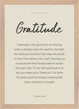 Gratitude Word of Intention Framed print A3 (29.7 x 42  cm) Wood frame Linen paper