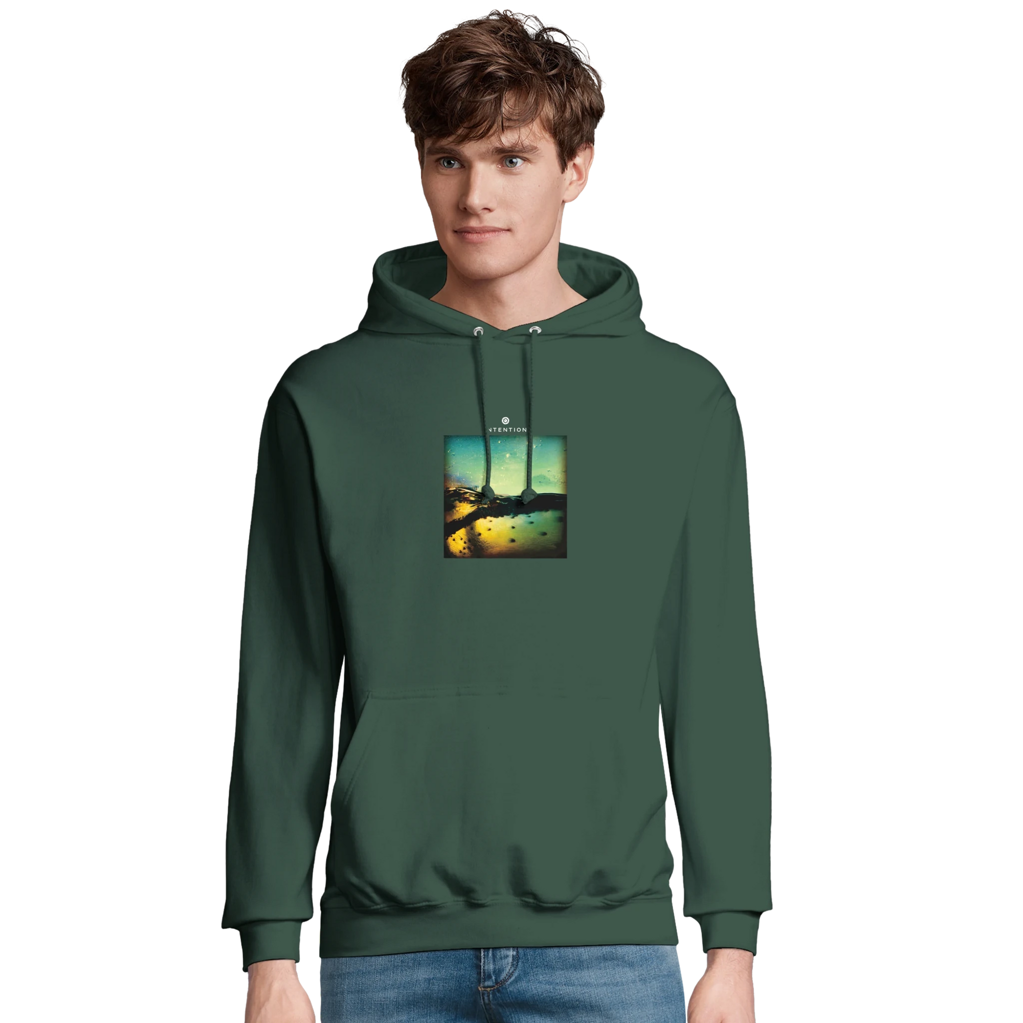 Harmonious  Hoodie  «Underwater Flight »Bottle Green 41