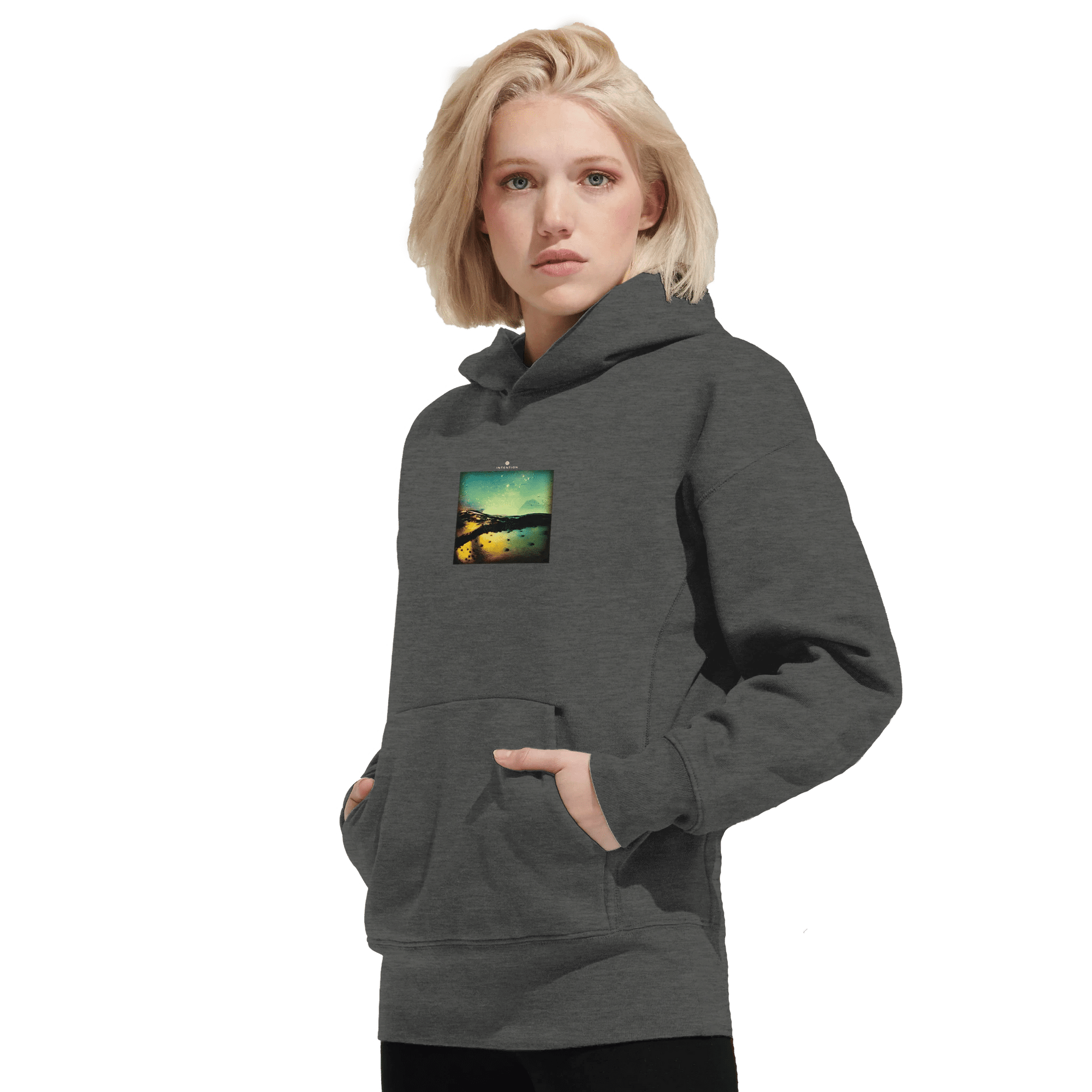 Harmonious  Hoodie  «Underwater Flight »Grey Melange 8