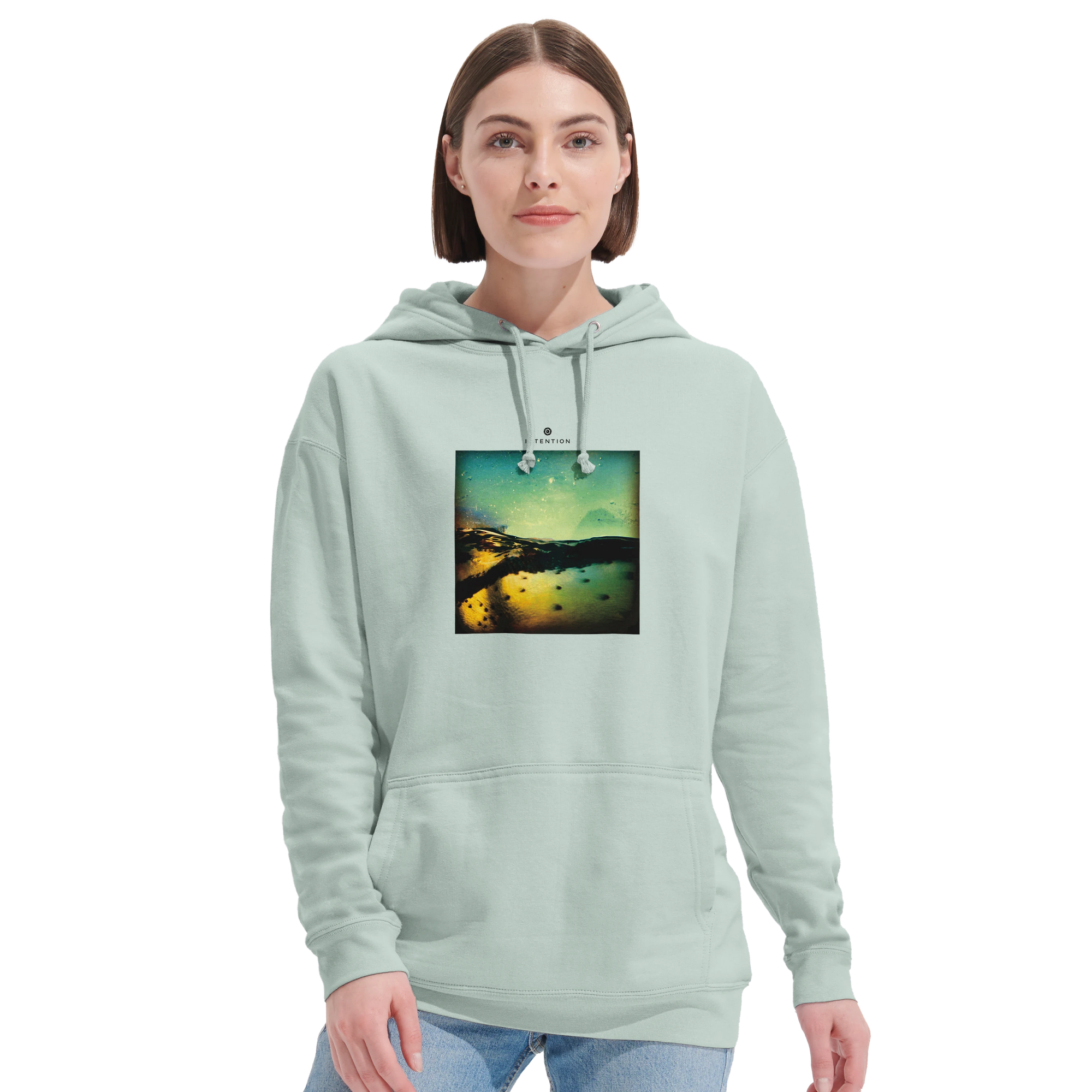Harmonious - "Underwater Flight" Hoodie creamy green 5