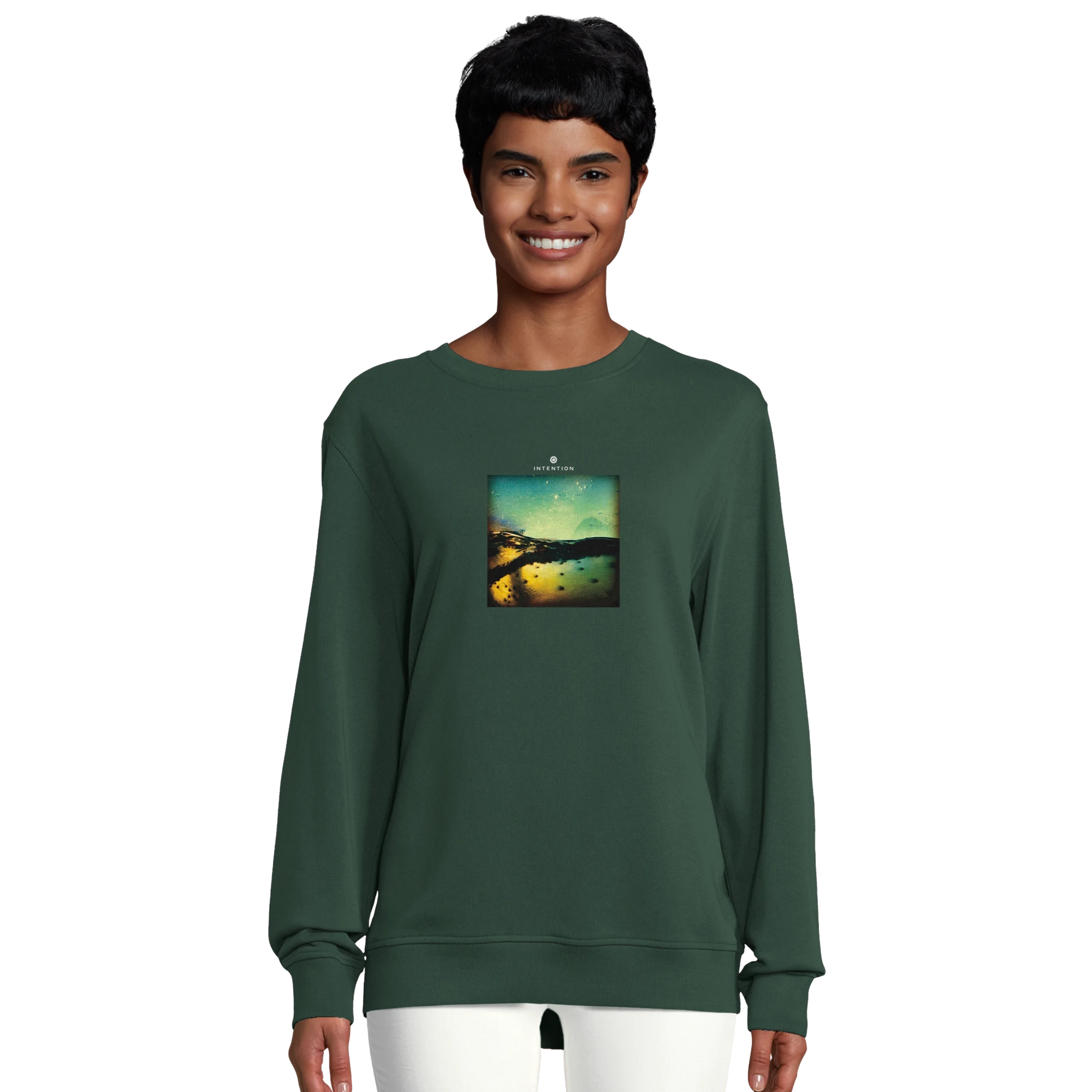 Harmonious - "Underwater Flight" Sweatshirt Bottle Green XS 38