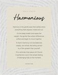 Harmonious Word of Intention Framed print 13x18 cm / 5x7″ White frame Linen paper