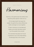 Harmonious Word of Intention Framed print 21x29.7 cm / 8x12" Dark wood frame Linen paper