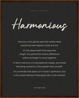 Harmonious Word of Intention Framed print 40x50 cm / 16x20″ Dark wood frame Carbon paper