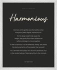 Harmonious Word of Intention Framed print 40x50 cm / 16x20″ White frame Carbon paper