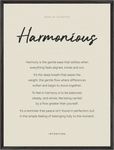 Harmonious Word of Intention Framed print 60x80 cm / 24x32″ Black frame Linen paper