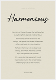 Harmonious Word of Intention Framed print 70x100 cm / 28x40″ White frame Linen paper