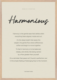 Harmonious Word of Intention Framed print A1 (59.4 x 84.1  cm) Wood frame Linen paper