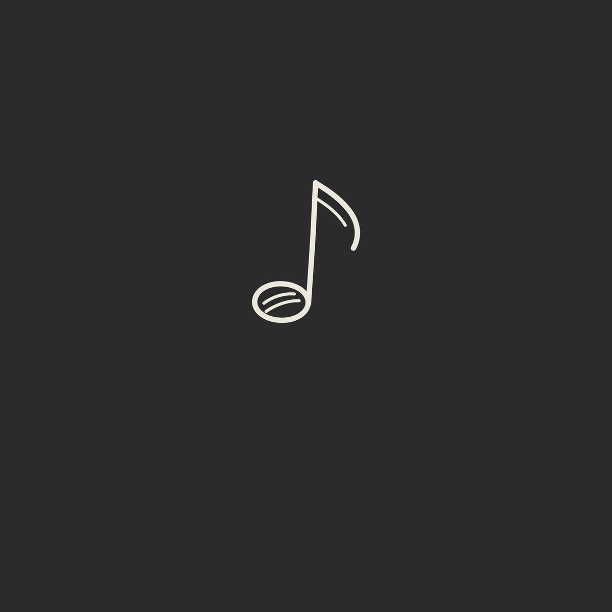 The Intention note mark, the hand drawn brand mark for Intention Frequency, linen on carbon