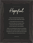 Hopeful Word of Intention Framed print 13x18 cm / 5x7″ Black frame Carbon paper