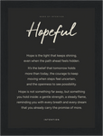 Hopeful Word of Intention Framed print 13x18 cm / 5x7″ Black frame Carbon paper
