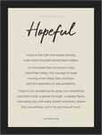 Hopeful Word of Intention Framed print 13x18 cm / 5x7″ Black frame Linen paper