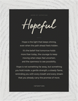 Hopeful Word of Intention Framed print 13x18 cm / 5x7″ White frame Carbon paper