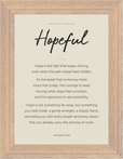 Hopeful Word of Intention Framed print 13x18 cm / 5x7″ Wood frame Linen paper