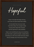 Hopeful Word of Intention Framed print 21x29.7 cm / 8x12" Dark wood frame Carbon paper